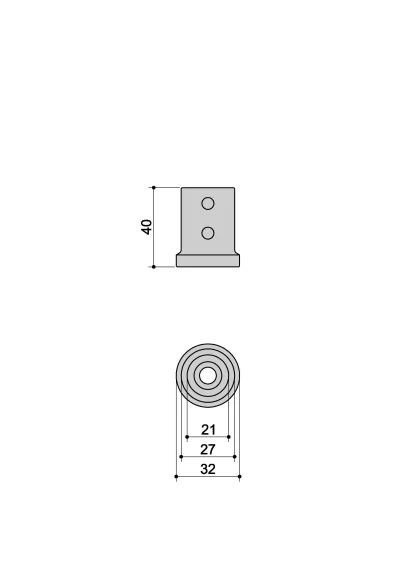 R2-06A- Bicchiere alluminio R2 disegno