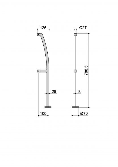 R2-77A Irrigidimento interno balaustra disegno