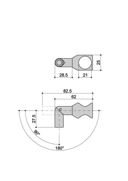 Giunto corrimano colonna Ø20 R2 Inox satinato o lucidato