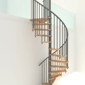 Scala a chiocciola Spiral Smart grigia legno faggio 160 cm diametro