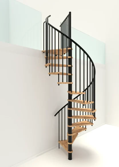 Scala a chiocciola Spiral Smart nera legno faggio 100 cm diametro