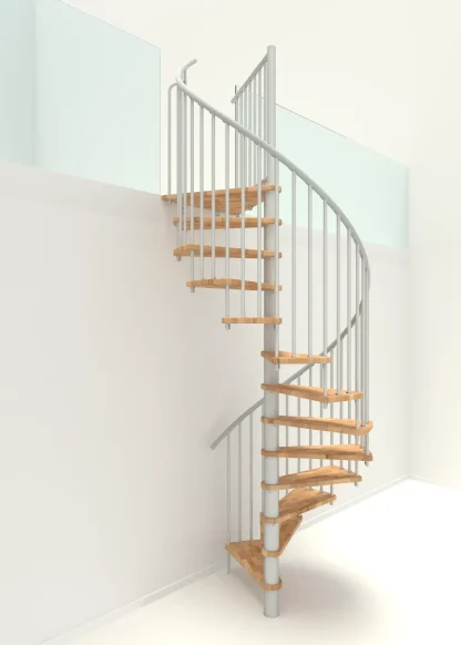 Scala a chiocciola Spiral Smart bianca legno faggio 140 cm diametro