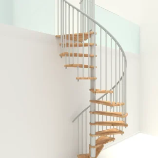 Scala a chiocciola Spiral Smart bianca legno faggio 140 cm diametro