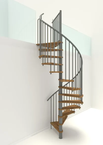 Scala a chiocciola Spiral Smart grigia legno quercia 160 cm diametro