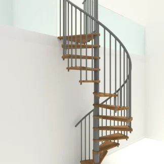 Scala a chiocciola Spiral Smart grigia legno quercia 140 cm diametro