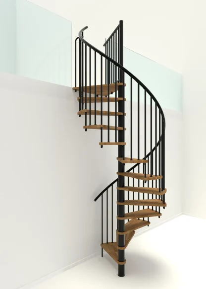 Scala a chiocciola Spiral Smart Nero Quercia