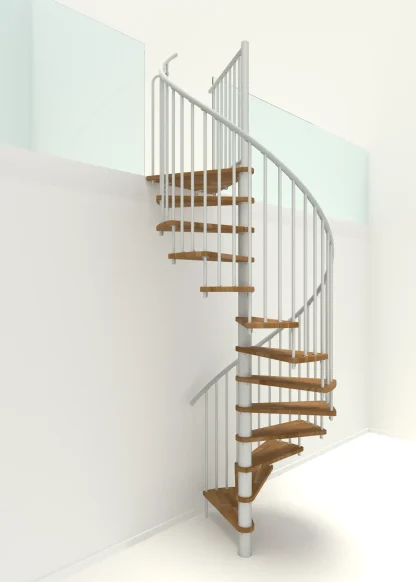 Scala a chiocciola Spiral Smart bianca legno quercia 160 cm diametro