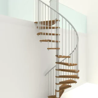 Scala a chiocciola Spiral Smart bianca legno quercia 140 cm diametro