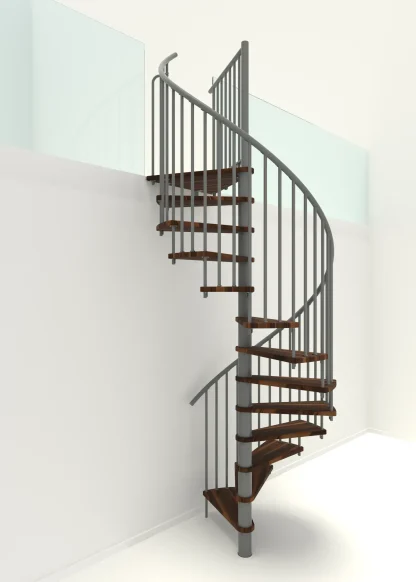 Scala a chiocciola Spiral Smart Grigio Noce