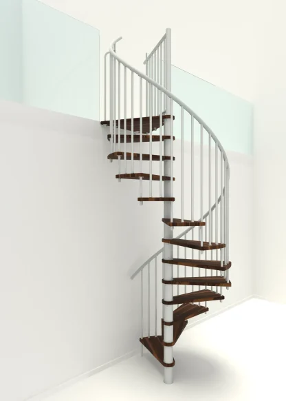 Scala a chiocciola Spiral Smart Bianco Noce