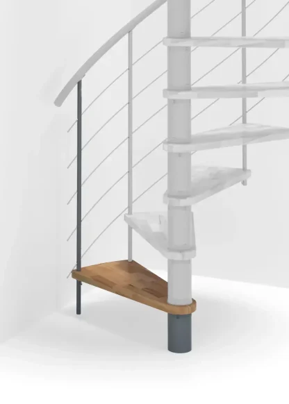 Gradino aggiuntivo scala Venezia Smart 120 metallo grigio legno faggio