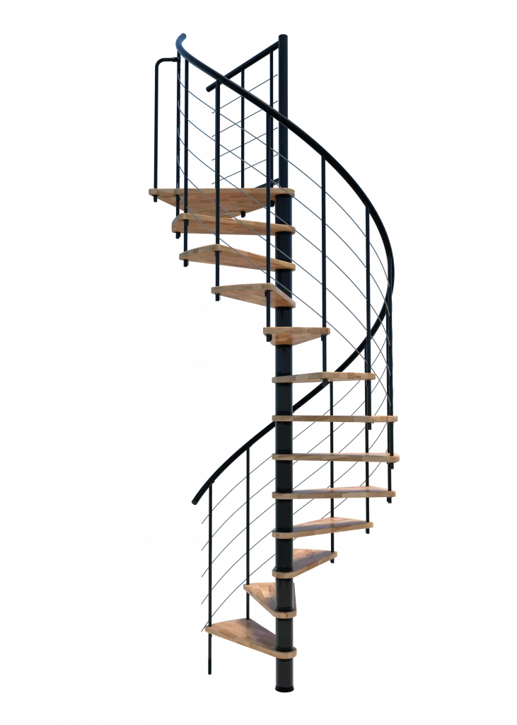 Scala a chiocciola VENEZIA Smart metallo nero legno Faggio