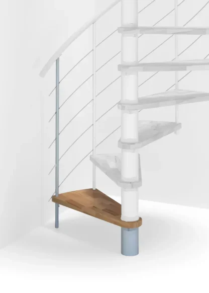 Gradino aggiuntivo scala Venezia Smart 100 metallo bianco legno faggio