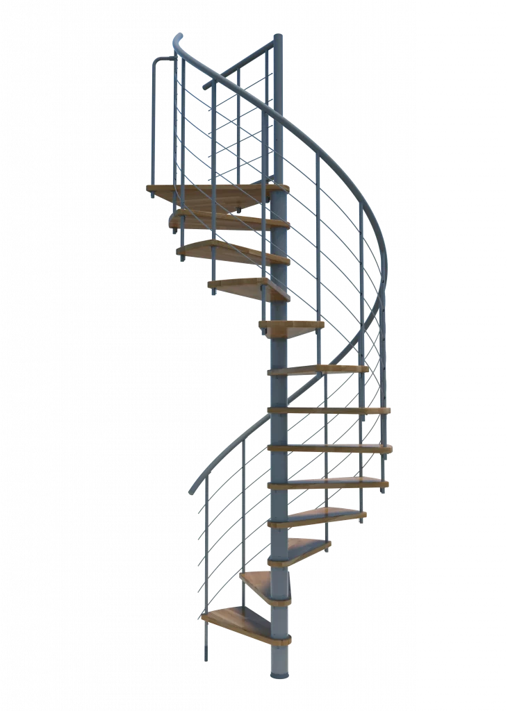 Scala a chiocciola VENEZIA Smart metallo grigio legno Faggio 100 cm