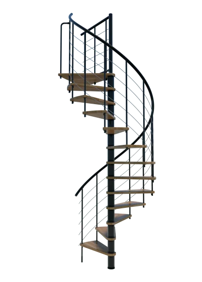 Scala a chiocciola VENEZIA Smart metallo nero legno Faggio 160 cm