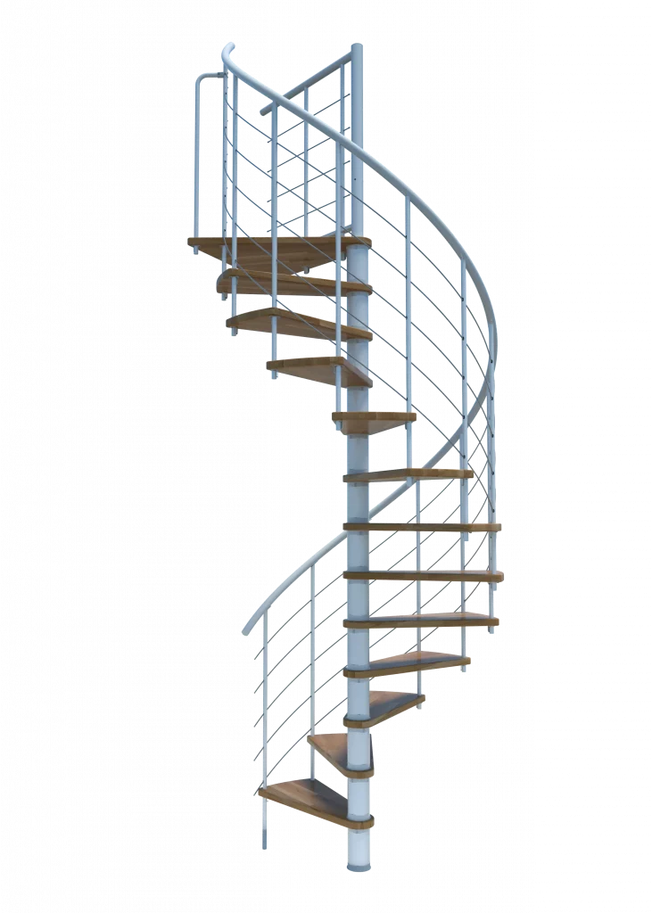 Scala a chiocciola VENEZIA Smart metallo bianco legno Faggio