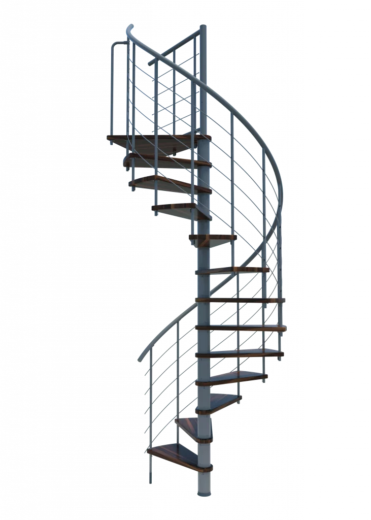 Scala a chiocciola VENEZIA Smart metallo grigio legno Noce