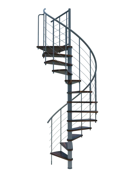 Scala a chiocciola VENEZIA Smart metallo grigio legno Noce 120 cm