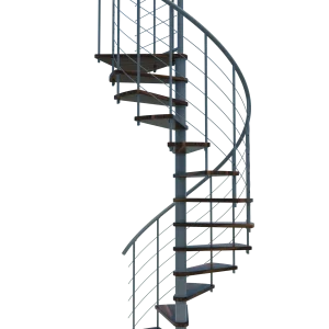 Scala a chiocciola VENEZIA Smart metallo grigio legno Noce 160 cm