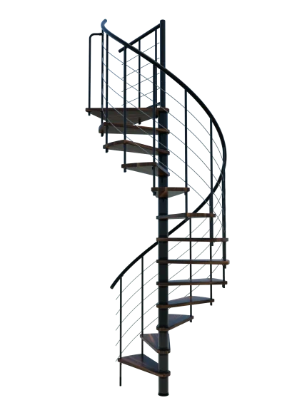 Scala a chiocciola VENEZIA Smart metallo nero legno Noce 160 cm
