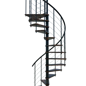 Scala a chiocciola VENEZIA Smart metallo nero legno Noce 160 cm