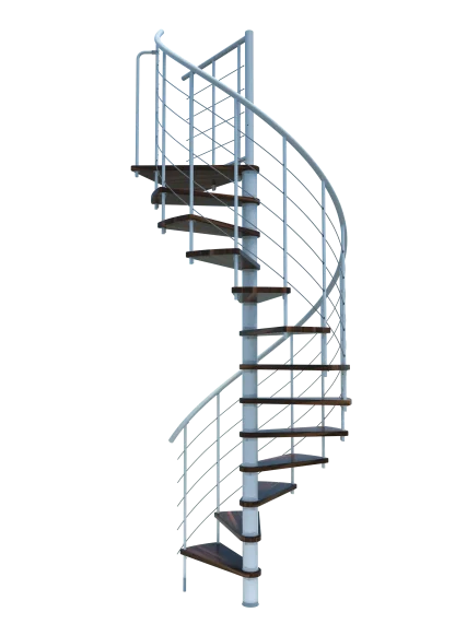 Scala a chiocciola VENEZIA Smart metallo bianco legno Noce 140 cm
