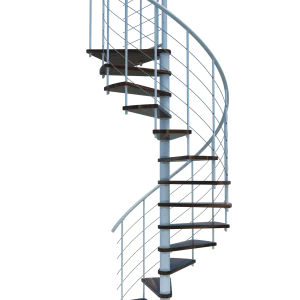 Scala a chiocciola VENEZIA Smart metallo bianco legno Noce 160 cm