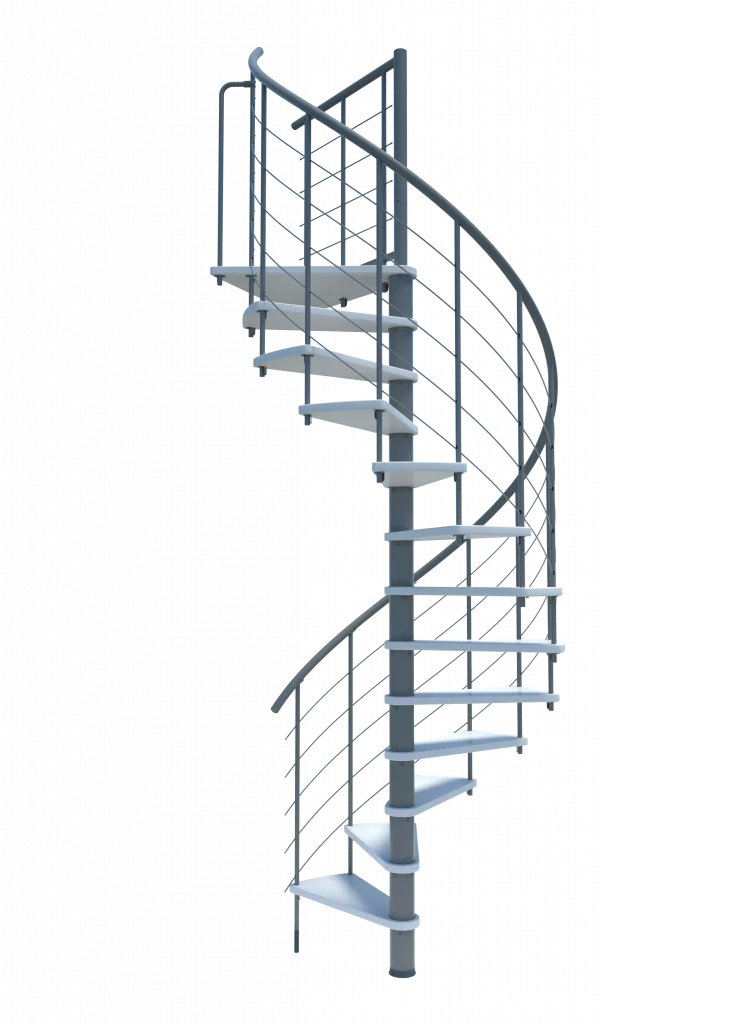 Scala a chiocciola VENEZIA Smart metallo Grigio legno Bianco