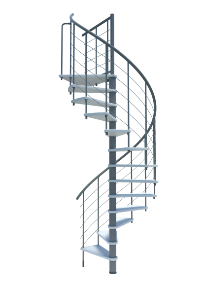 Scala a chiocciola VENEZIA Smart metallo Grigio legno Bianco 160 cm