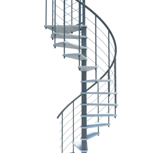 Scala a chiocciola VENEZIA Smart metallo Grigio legno Bianco 160 cm