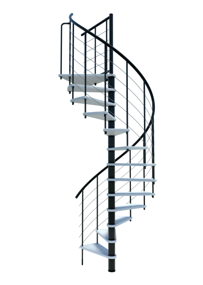 Scala a chiocciola VENEZIA Smart metallo Nero legno Bianco 140 cm