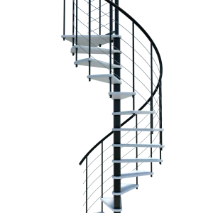 Scala a chiocciola VENEZIA Smart metallo Nero legno Bianco 160 cm