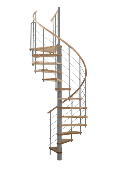 Scala a chiocciola VENEZIA 120 cm grigia Gradino faggio