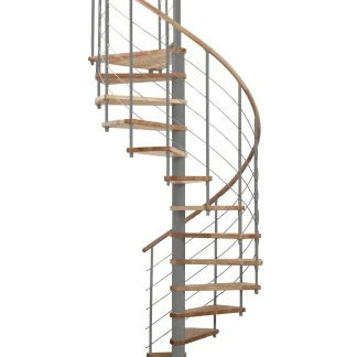Scala a chiocciola VENEZIA 140 cm grigia Gradino faggio