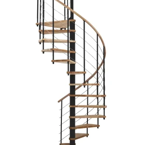 Scala a chiocciola VENEZIA 160 cm nera Gradino faggio
