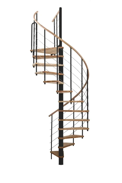 Scala a chiocciola VENEZIA 160 cm nera Gradino faggio