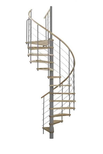 Scala a chiocciola VENEZIA 160 cm grigia Gradino Quercia