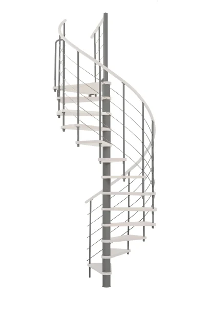 Scala a chiocciola VENEZIA 140 cm grigia Gradino Bianco