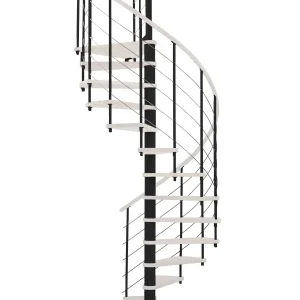 Scala a chiocciola VENEZIA 160 cm nera Gradino Bianco