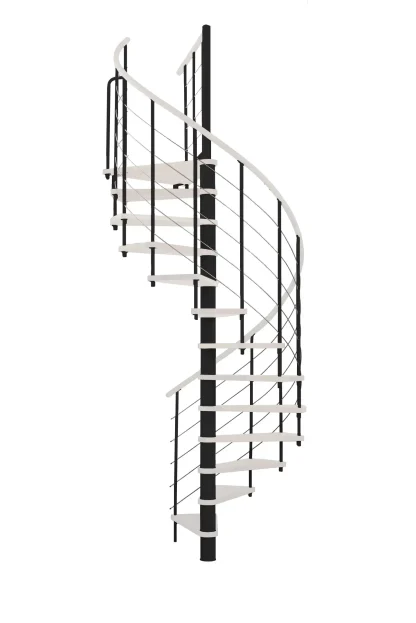 Scala a chiocciola VENEZIA 140 cm nera Gradino Bianco