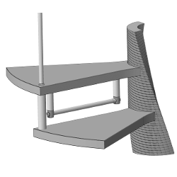 Accessorio scala chiocciola E20 kit alzata gradini in legno (per 1 gradino)