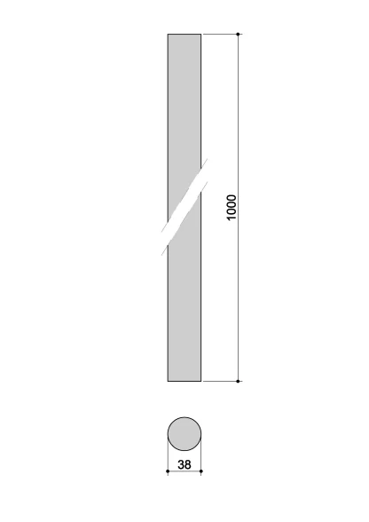 Anima per corrimano inox Ø42,4 1000 mm misure
