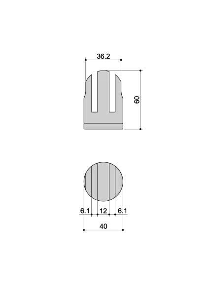 Base montante ringhiera R1 misure