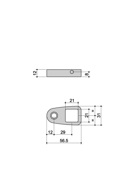 Bicchiere per colonna quadrata R2 misure