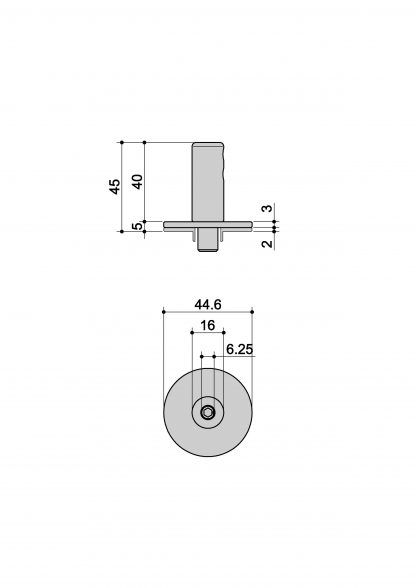 Bicchiere su GV con supp. grad. - struttura R10 Inox misure