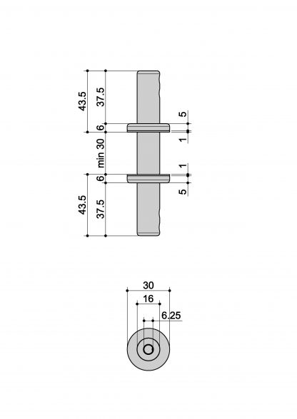 Bicchiere passante su GV R10 Inox misure