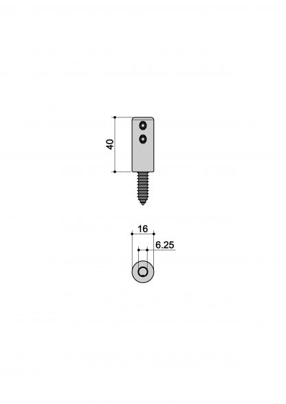 Bicchiere su struttura in legno R10 Inox misure