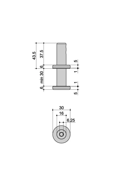 Bicchiere su GV R10 Inox disegno misure