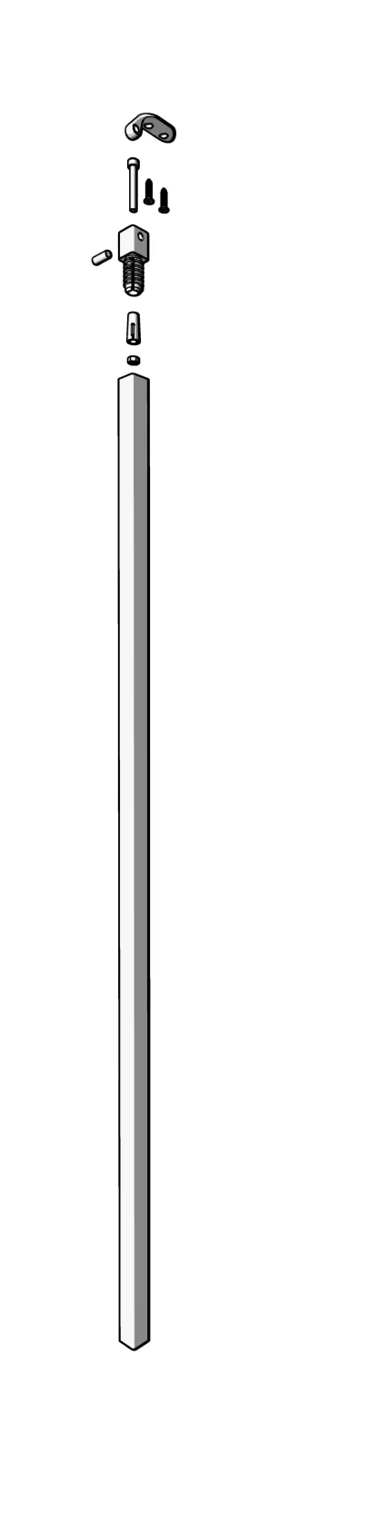 Colonna quadrata 20 x 20 per ringhiere e balaustre disegno