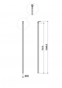 Colonna tonda per ringhiere Ø 20 x 1013
